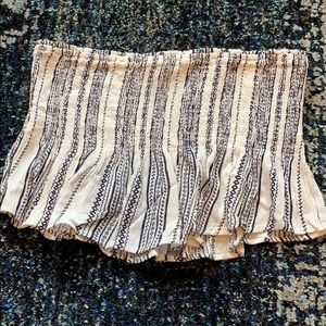 blue and white tube top